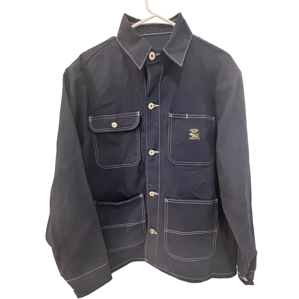 Pointer Brand LC King Navy Blue Duck Canvas Chore Coat Jacket Mens Medium USA
